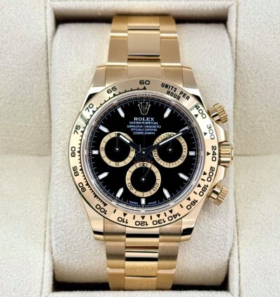 Rolex Daytona New 2025 Daytona 40mm 126508 18k Yellow Gold Black Dial