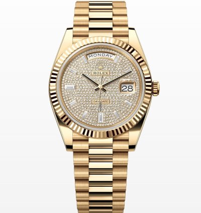 Rolex Day-date 40 Paved Diamond Dial Unworn