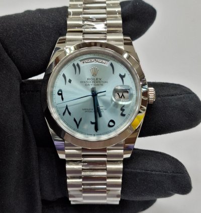 Rolex Day-date 40 Platinum Arabic Dial With White Tag