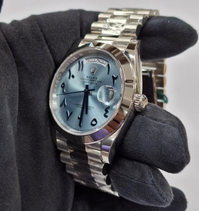 Rolex Day-date 40 Platinum Arabic Dial With White Tag