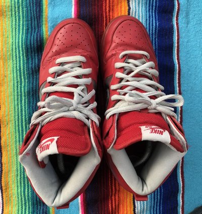 2006 Nike Sb Dunk High Mork And Mindy Red Silver Size 10