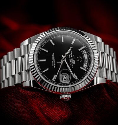 Rolex Day-date 40 Platinum Black Dial 228236 Complete Set Bnib Box Papers