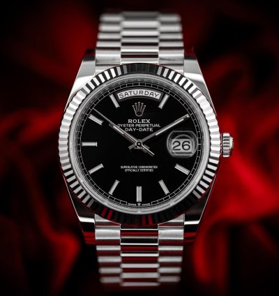 Rolex Day-date 40 Platinum Black Dial 228236 Complete Set Bnib Box Papers