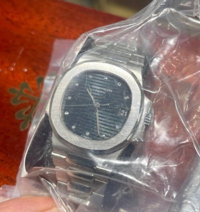 Patek Philippe Nautilus Platinum 3800 1p Factory Blue Diamond Dial Watch Mint