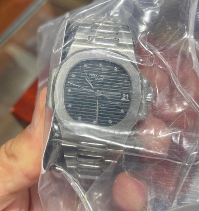Patek Philippe Nautilus Platinum 3800 1p Factory Blue Diamond Dial Watch Mint