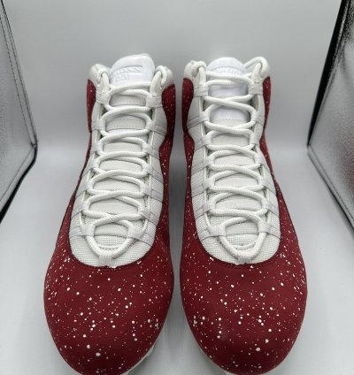 Jordan 10 Mid Football Cleats Oklahoma Sooners Pe Red White
