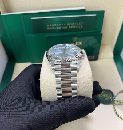 Rolex Day-date 40 Platinum Day-date 40 Watch - Fluted Bezel - Ice Blue Roman Dial President Bracelet 228236
