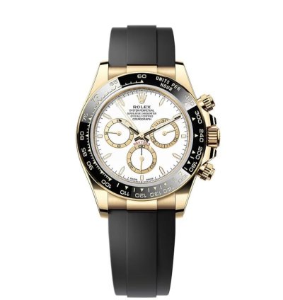 Rolex Daytona New 2025 White Index Dial Yellow Gold Case Ceramic Bezel Oysterflex Strap