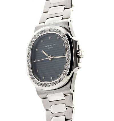 Patek Philippe Nautilus Platinum Original Diamonds Ref 3800 3p