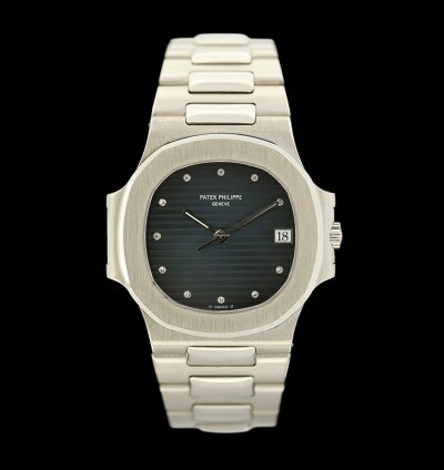Patek Philippe Nautilus Platinum Original Diamonds Set Ref 3800 1
