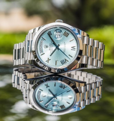 Rolex Day-date 40 Platinum Day-date 40mm Ice Blue Dial - Roman Numerals