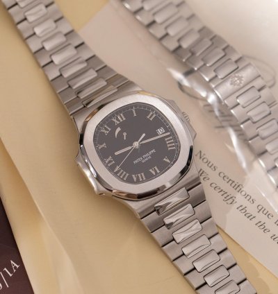 Patek Philippe Nautilus Power Reserve 3710 1a-001 Black Roman Dial