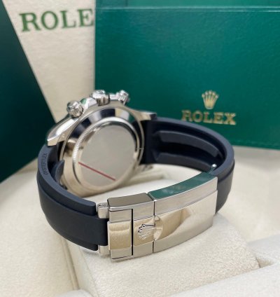 Rolex Daytona New Daytona 116519 White Gold Black Diamond Dial Black Sundials Oysterflex Rubber Strap