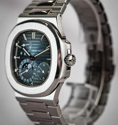 Patek Philippe Nautilus Power Reserve Moon Phase Stainless Steel
