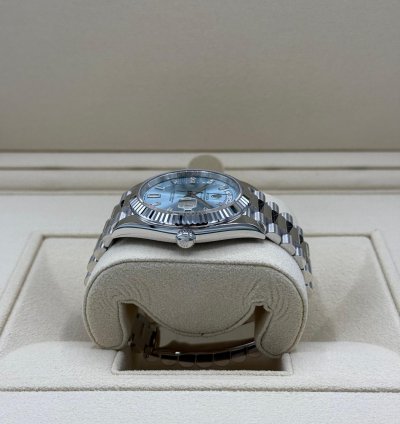Rolex Day-date 40 Platinum Ice Blue Baguette Diamond New