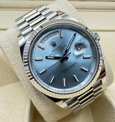 Rolex Day-date 40 Platinum Ice Blue Dial New Unworn 2024