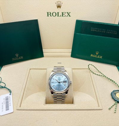 Rolex Day-date 40 Platinum Ice Blue Dial New Unworn 2024
