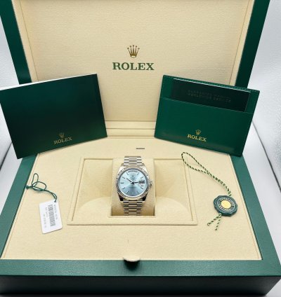 Rolex Day-date 40 Platinum Ice Blue Dial New Unworn 2024