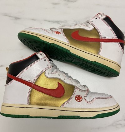 2007 Nike Sb Dunk High Pro Money Cat White Gold Green