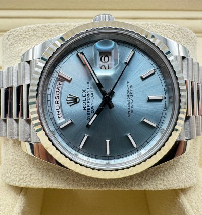Rolex Day-date 40 Platinum Ice Blue Dial New Unworn 2024