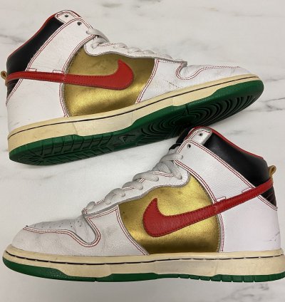 2007 Nike Sb Dunk High Pro Money Cat White Gold Green