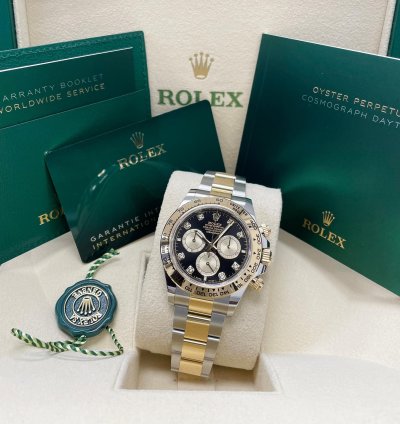 Rolex Daytona New Daytona 126503 Black Diamond Dial Two Tone Yellow Gold Stainless Steel