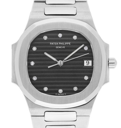 Patek Philippe Nautilus Quartz 33mm Black Dial Stainless Steel Watch 3900 1 Box And Papers