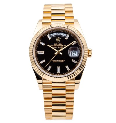Rolex Day-date 40 President 228238 Yellow Gold Black Baguette Dial