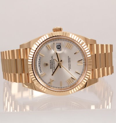 Rolex Day-date 40 President 228238 Yellow Gold Silver Dial Full Set New 2022
