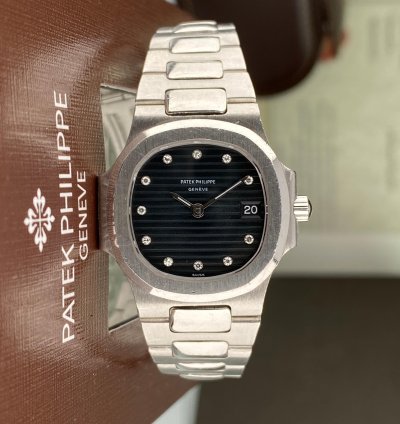 Patek Philippe Nautilus Rare Platinum Patek Philippe Nautilus 4700 1p Ladies With Factory Diamond Dial