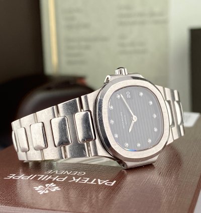Patek Philippe Nautilus Rare Platinum Patek Philippe Nautilus 4700 1p Ladies With Factory Diamond Dial