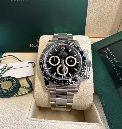 Rolex Daytona New Model 2024 Steel Rim Bezel Ceramic Stainless Steel Black Dial Oyster
