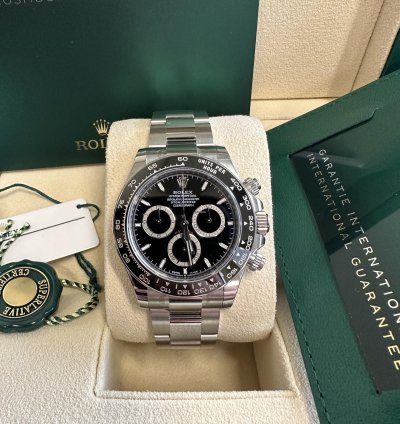 Rolex Daytona New Model 2024 Steel Rim Bezel Ceramic Stainless Steel Black Dial Oyster