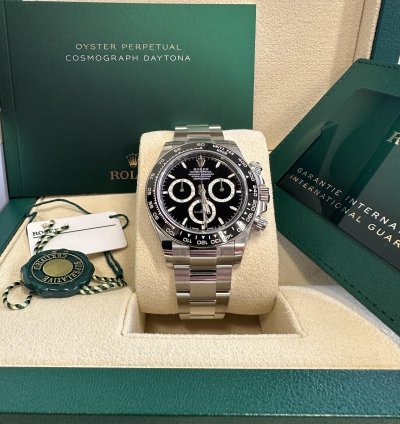 Rolex Daytona New Model 2024 Steel Rim Bezel Ceramic Stainless Steel Black Dial Oyster