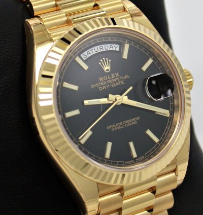 Rolex Day-date 40 President Day-date 228238 18k Gold Black Diagonal Motif Unworn