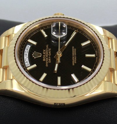 Rolex Day-date 40 President Day-date 228238 18k Gold Black Diagonal Motif Unworn