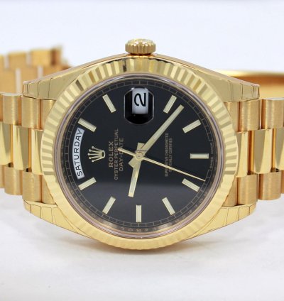 Rolex Day-date 40 President Day-date 228238 18k Gold Black Diagonal Motif Unworn