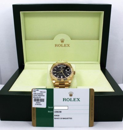 Rolex Day-date 40 President Day-date 228238 18k Yellow Gold Diamond Dial New