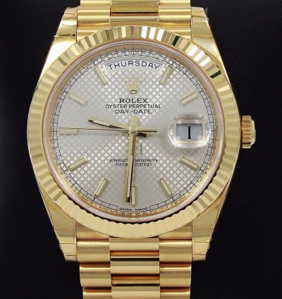 Rolex Day-date 40 President Day-date 228238 18k Yellow Gold Silver Motif Dial
