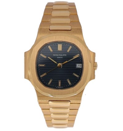 Patek Philippe Nautilus Ref 3800 001 Gold 18k 37mm Black Dial Full Set 1998
