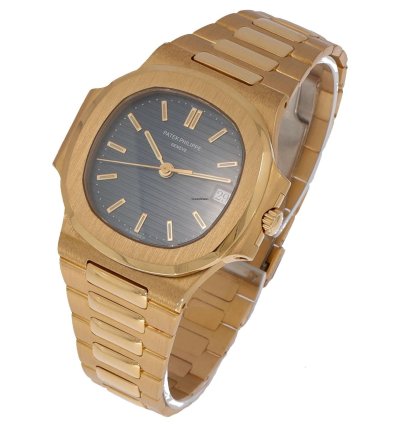 Patek Philippe Nautilus Ref 3800 001 Gold 18k 37mm Black Dial Full Set 1998