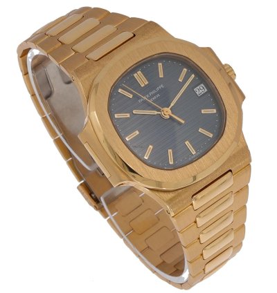 Patek Philippe Nautilus Ref 3800 001 Gold 18k 37mm Black Dial Full Set 1998