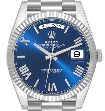 Rolex Day-date 40 President Day-date 40 Blue Dial Platinum Mens Watch 228236 Unworn