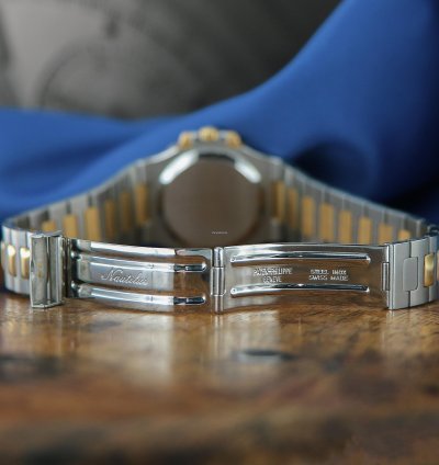 Patek Philippe Nautilus Ref 3800 18kt Yellow Gold And Stainless Steel Blue Patina Dial From Year 1984