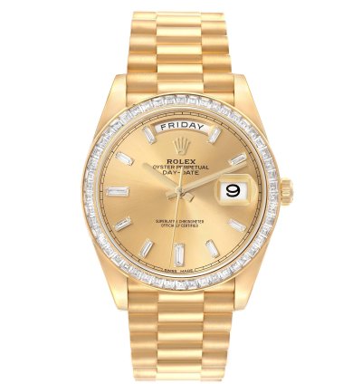 Rolex Day-date 40 President Day-date 40 Yellow Gold Diamond Mens Watch 228398 Unworn
