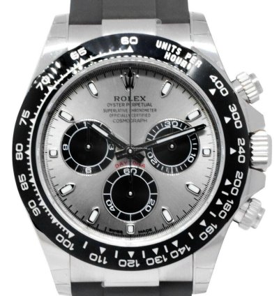 Rolex Daytona New Rolex Daytona Chronograph 18k Wg Grey Dial Oysterflex Watch 23 116519
