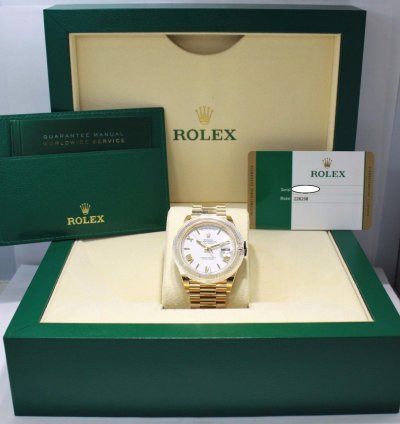 Rolex Day-date 40 President Day-date 40mm 228238 18k Yellow Gold White Roman