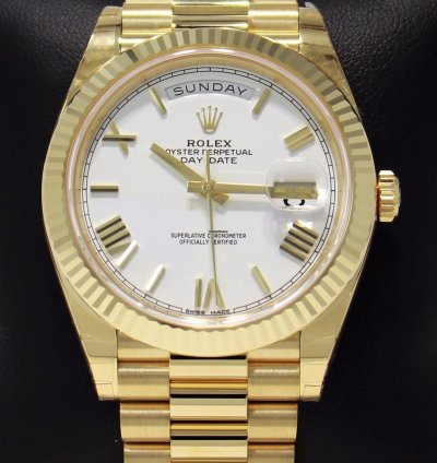 Rolex Day-date 40 President Day-date 40mm 228238 18k Yellow Gold White Roman