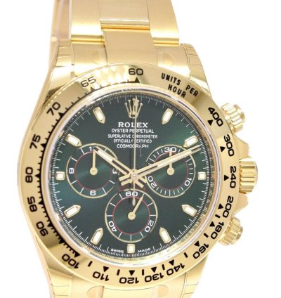 Rolex Daytona New Rolex Daytona Chronograph 18k Yg Green Dial Mens Watch 22 116508