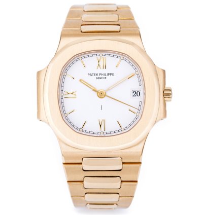 Patek Philippe Nautilus Ref 3800 1j White Dial - Baton And Roman Numerals 38mm 18k Yellow Gold